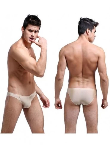 Briefs Men's Underwear Bikini Ice Silk Brief Soft and Breathable Sexy Briefs - 7 Colors - CC1845M4IZY $37.98