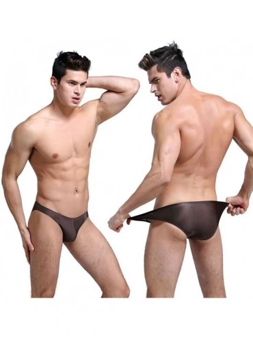 Briefs Men's Underwear Bikini Ice Silk Brief Soft and Breathable Sexy Briefs - 7 Colors - CC1845M4IZY $37.98