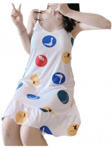 Nightgowns & Sleepshirts Women Sleep Dress Camisole Loungewear Sexy Printing Nightgown - 23 - CL19C4X8TCI $34.34