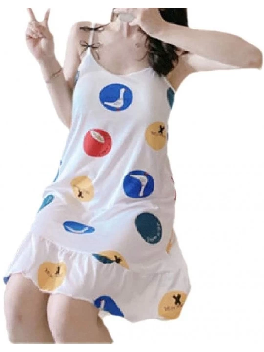 Nightgowns & Sleepshirts Women Sleep Dress Camisole Loungewear Sexy Printing Nightgown - 23 - CL19C4X8TCI $16.18