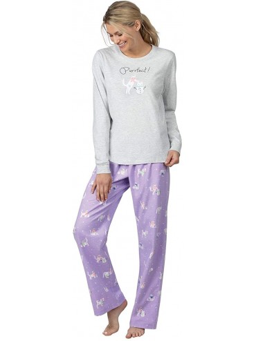 Sets Women Flannel Pajama Set - Pajamas for Women - Purple - CE18QGYEES2 $93.58