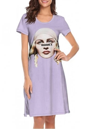 Nightgowns & Sleepshirts Madonna-Love-True-Blue- Soft Nightgowns Long Nightdress Sleepshirts Pajamas for Women Girls - White-...