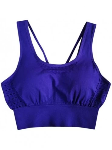 Slips Women's Quick-Drying Yoga Fitness Sport Underwear Hollow Vest Bra - Purple - CK190L9SWSD $40.60
