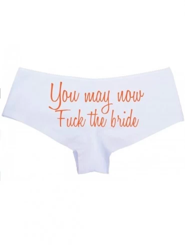 Panties You May Now Fuck The Bride Honeymoon Bridal Sexy White Panties - Orange - CP18M8I9A8I $27.02