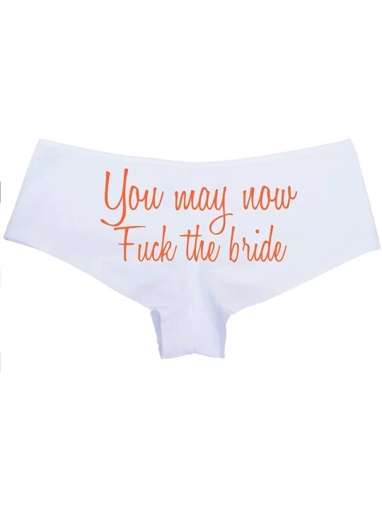 Panties You May Now Fuck The Bride Honeymoon Bridal Sexy White Panties - Orange - CP18M8I9A8I $16.84