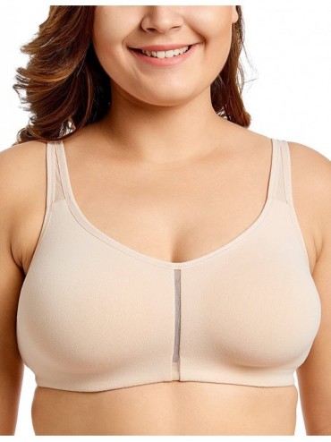 Bras Women's Seamless Soft Wirefree No Padding Full Cups Plus Size Bra - Beige Comfort - C4187IN2225 $27.40
