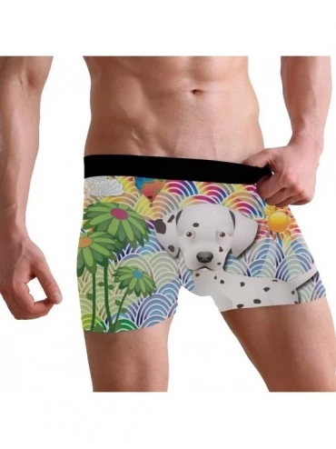 Boxer Briefs Colorful Dalmation Puppg Dog Boxer Briefs Men's Underwear Boys Soft Stretch Breathable Low Rise Trunks - CD18I4U...