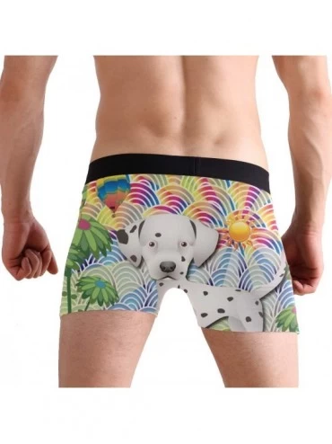 Boxer Briefs Colorful Dalmation Puppg Dog Boxer Briefs Men's Underwear Boys Soft Stretch Breathable Low Rise Trunks - CD18I4U...