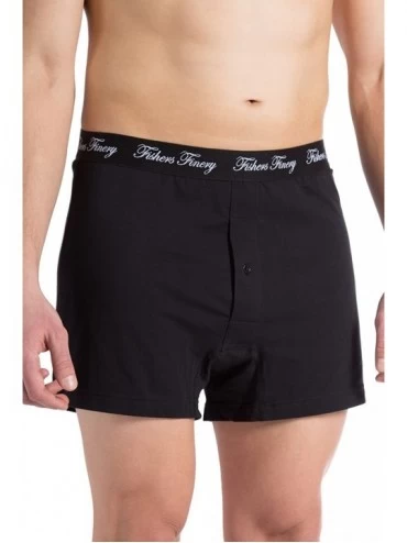 Boxers Mens Relaxed Stretch Knit Boxers Modal Cotton Microfiber Blend - 3 Pack Black - CF12MXU1ITM $21.76