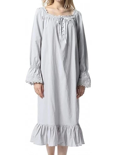 Nightgowns & Sleepshirts Womens Victorian Vintage Nightgown- Women's Vintage Pajamas High-end Princess Pajamas Long Sleeve Pa...