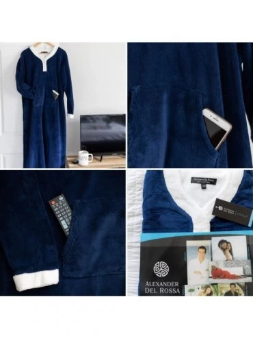 Robes Women's Warm Fleece Nightgown- Long Kaftan with Pockets - Purple - CA18D747EGR $46.40