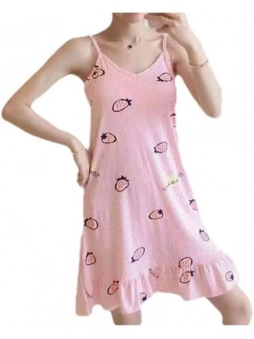 Nightgowns & Sleepshirts Women Sleep Dress Camisole Loungewear Sexy Printing Nightgown - 14 - CL19C4X8N4Y $29.46