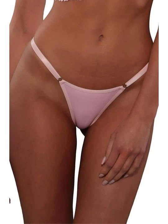 Panties String Bikini Underwear. Women's Brazilian Cut Panties. Pink Cheeky Panty - CD18SND4ZQW $20.15