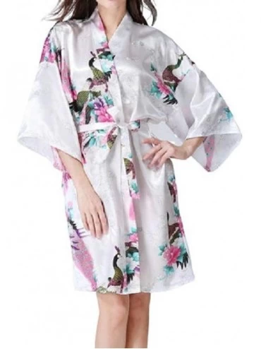 Tops Women's Floral Half Sleeve Mid-Length Kimono Comfy Sleepwear Soft Pj - 9 - CB198765NST $34.33