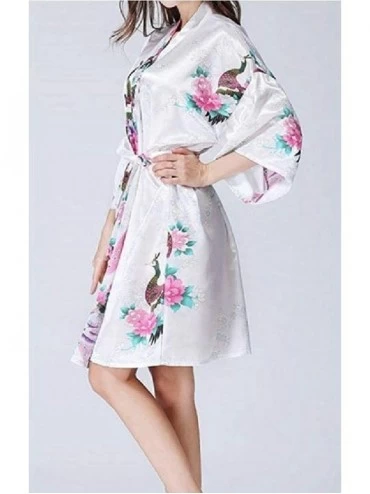 Tops Women's Floral Half Sleeve Mid-Length Kimono Comfy Sleepwear Soft Pj - 9 - CB198765NST $19.17