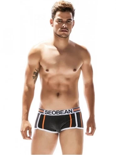 Boxer Briefs Mens Low Rise Sexy Trunk Boxer Brief Underwear - 2943 Gray - C418577WXMX $20.54