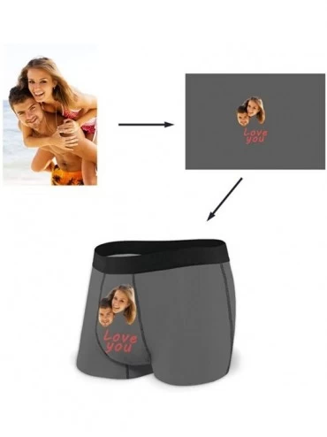 Boxers Men's Boxer Shorts Personalized Custom Underwear Print Character Avatar Shorts Novelty Underwear - Grey - CL19DYOY6ST ...