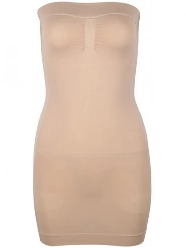 Shapewear Women's Strapless Firm Control Slip Shapers Full Body Shapewear Dress - Nude - CN187NTWU37 $35.05
