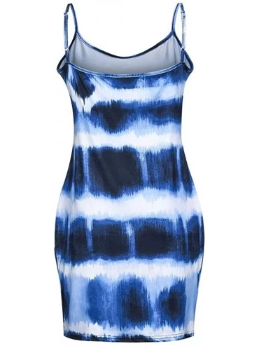 Nightgowns & Sleepshirts Women's Plus Size Dresses Short Sleeve Casual V-Neck Summer T Shirt Long Dress - B-blue - CW199OLSMC...
