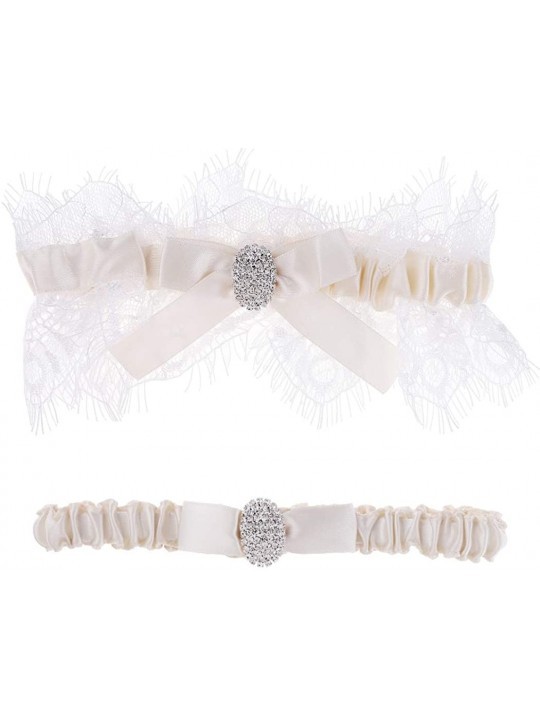 Garters & Garter Belts Handmade Strecth Lace Bridal Wedding Garter Set with Toss Garter and Keepsake Garter for Bride Dress -...