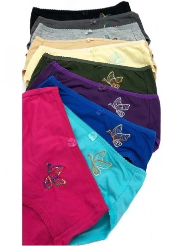 Panties 12 pieces Women Dog Paw Striped Plain Cotton Bikini Panty S-3XL - 315-29a-4-12pcs - CX193YK5394 $23.18