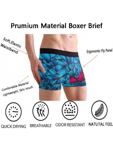 Boxer Briefs Men's Waistband Boxer Brief Stretch Swimming Trunk - Butterfly - C41947TCT79 $19.75