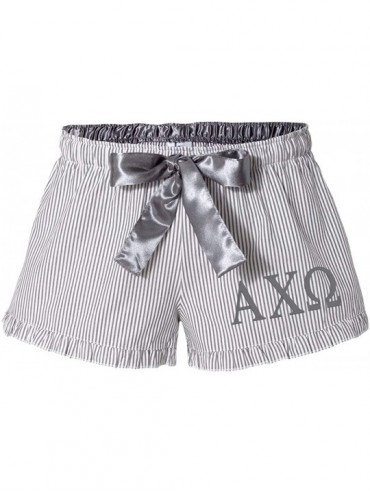 Boxers Alpha Chi Omega Seersucker Boxer Shorts - Silver - CB18HY84S7L $67.40