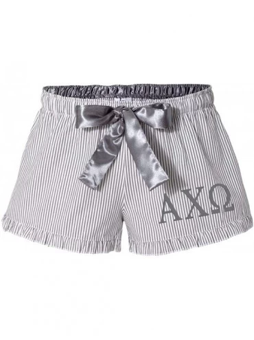 Boxers Alpha Chi Omega Seersucker Boxer Shorts - Silver - CB18HY84S7L $57.21