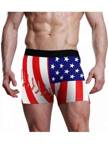 Boxer Briefs Men's Barbados Flag Boxer Briefs Sport Underwear Stretch Trunks - Usa Flag Baseball Lace - CX1930YAM3H $35.27