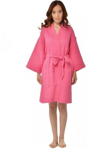 Robes Women's Waffle Weave Spa Robe - Fuchsia - CN11BI4CUAV $51.78