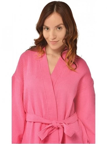 Robes Women's Waffle Weave Spa Robe - Fuchsia - CN11BI4CUAV $28.08