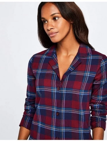 Nightgowns & Sleepshirts Women's Long Sleeve Flannel Nightgown - Red - CN18UYN5W4W $22.04