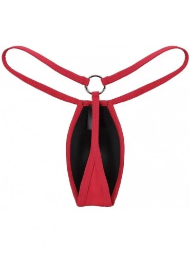 G-Strings & Thongs Men's Cotton Jockstraps Underwear Athletic Supporters Workout G-String Thongs Bikini Briefs - Red - CV193Q...