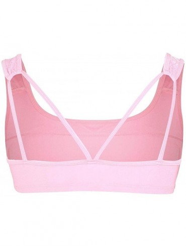 Undershirts Mens Sissy Lace Bra Tops Wire-Free Bralette Crossdress Gay Lingerie Nightwear - Sport Pink - CX18QKHMX48 $35.25
