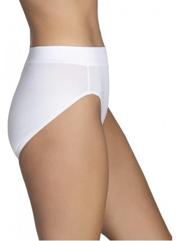 Panties Women's Beyond Comfort Microfiber Panties with Stretch - Hi Cut - Seamless Waistband - White - C718S879G38 $8.81