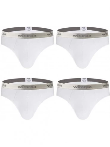 Briefs Men's Cotton Stretch Underwear Support Briefs Wide Waistband Multipack - White-4 Pack - C918R946TKE $17.83