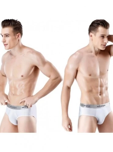 Briefs Men's Cotton Stretch Underwear Support Briefs Wide Waistband Multipack - White-4 Pack - C918R946TKE $17.83