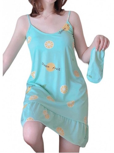 Nightgowns & Sleepshirts Women Sleep Dress Camisole Loungewear Sexy Printing Nightgown - 20 - CW19C4SA237 $30.13