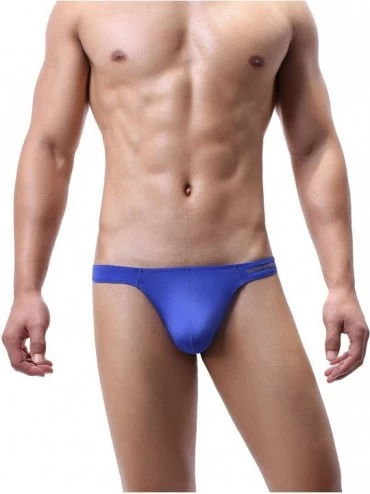 G-Strings & Thongs Men's Sexy Low Waist Thong Underwear Classic Comfortable G-String - 3 Pieces Dark Blue - C2193ARX9M3 $19.04