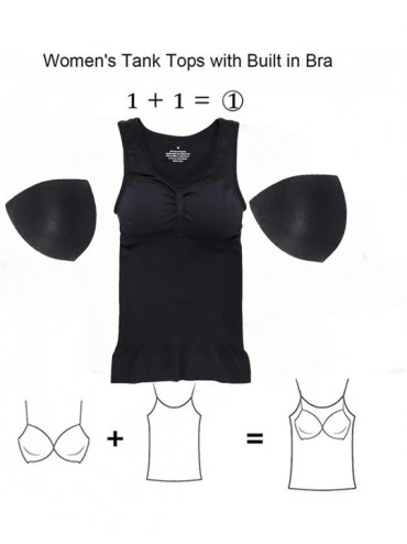 Shapewear Seamless Shaperwear Compression Vest for Women Tummy Control Tank Top with Built in Shelf Padded Bra Shirt - Black(...