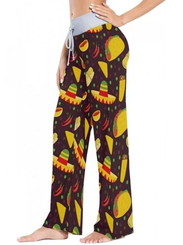 Bottoms Women's Loose Casual Comfy Pajama Pants Drawstring Palazzo Wide Leg Lounge Pants - Color11 - C3197EIT7SG $21.08