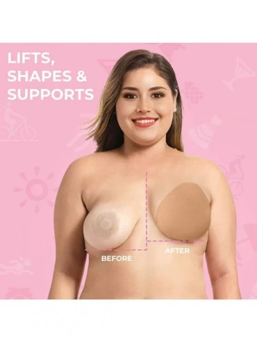 Accessories Breast Lift Tape - 3 Pairs w/Nipple Covers - Boob Tape - Boobtape Caramel - C418YD0DHAR $21.94