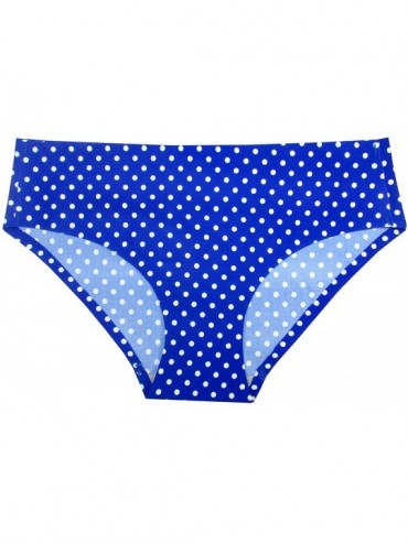 Panties Super Stretch Smooth Edge Bikini (Full Size- Cobalt & White Polka Dots) - CO17YNYLLHR $10.81