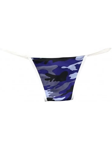 G-Strings & Thongs Men's Low Rise Bulge Pouch Mini G-String Thongs Bikini Briefs Underwear - Camouflage - C11982W30AW $15.12