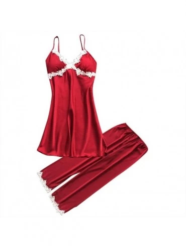 Baby Dolls & Chemises Women Sexy Sleepwear Dress Lace Lingerie Nightwear Underwear Babydoll 5PC Suit - B Red - CI18OKRA26N $2...