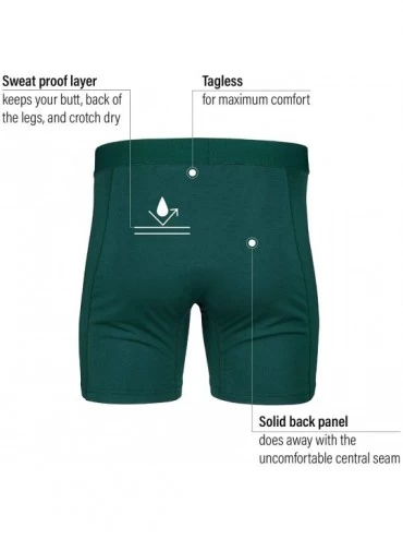 Boxer Briefs Sweat Defense Boxer Brief | Comfort Pouch | Sweat Proof Micro Modal - Green - CQ1930I2D9O $28.81