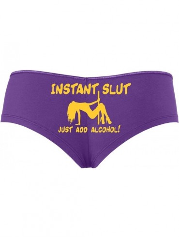 Panties Instant Slut Just Add Alcohol Funny Panty Game Shower Gift - Yellow - C518SUR78CY $30.14