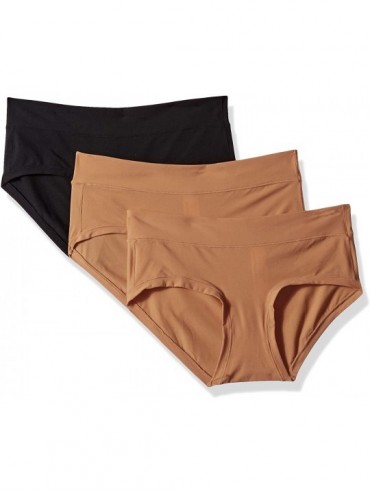 Panties Women's 3 Pack Perfect Fit Hipster Underwear - As/Jet Black- Tawny Birch- Tawny Birch - CX18HOZ4MIE $32.78