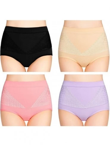 Panties Womens High Waist Cotton Underwear Briefs C-Section Recovery Soft Stretch Panties(5 Pack) - Multicolor 1 - CG18M4IMY4...