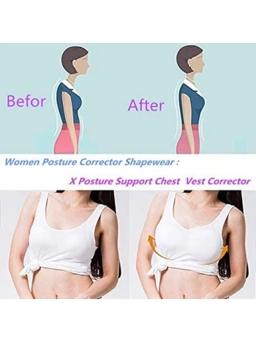 Shapewear Chest Brace Up for Women Posture Corrector Shapewear Tops Back Vest Breast Support - Black - CJ18RI0MWOT $8.75